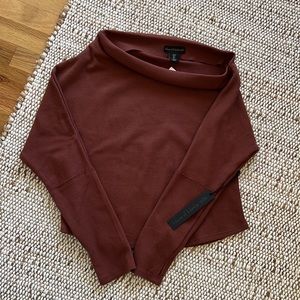 House of Harlow 1960, Waffle Knit Sweater, one shoulder, Top Cedar, size Small